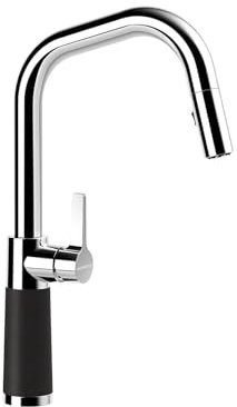 SCHOCK Küchenarmatur SC-530 Nero – Hochdruck Armatur CRISTALITE mit ausziehbarer Schlauch-Brause und Standard Norm-Anschlüssen