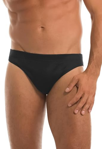 GARDA - 6 Slip Uomo 100% Cotone Filo di Scozia, Minislip, Slip Basso Elastico Ricoperto, con Ricamo Art. 0761-2761 (Nero, 3/S)