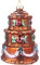 BRUBAKER Torte Bunt- Handbemalte Weihnachtskugel aus Glas - Mundgeblasener Christbaumschmuck Figuren lustig Deko Anhänger Baumkugel - ca. 11 cm