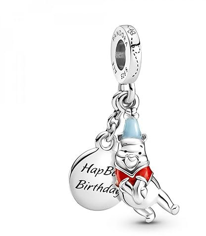 PANDORA DISNEY Charm Anhänger Winnie the Pooh Silber, rot und blau Emaille 799385C01
