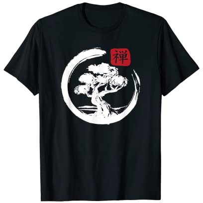 Bonsai Baum Enso Kreis Zen Japanisch Japan Kanji T-Shirt