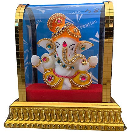 Ganesha-Statue aus Glas, große Pheta-Ganesha-Idols für Zuhause und Büro und Auto-Dekoration