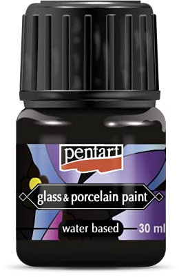 Zita`s Creative Glas- und Porzellanfarbe 30ml - schwarz (deckend). Glass- and porcelain paint, Glasmalerei
