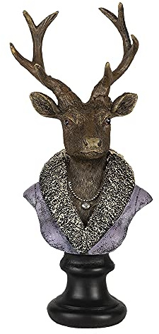 Clayre & Eef Dekoration Hirsch Mehrfarbig 10x9x23 cm 6PR4612