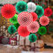Paper Christmas Decorations - Honeycomb Balls, Pom Poms, Flower Fans for Xmas Winter Home Ceiling Wall Decor
