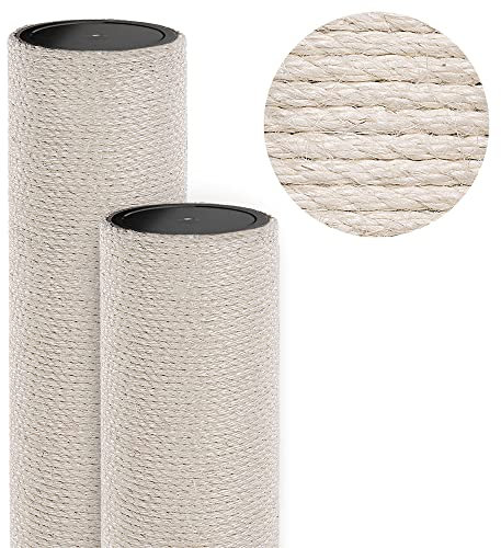 HAPPYPET Sisalstamm für Kratzbaum Ø 18 cm - 40/50/60/80 cm, Dickes Sisal, Massiver Ersatz-Stamm Säule für Katzenbaum, M10 Gewinde, Ersatz Kratzstamm