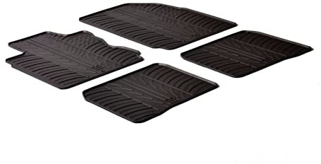 AROBA GL0291 Design Gummi Fußmatten kompatibel mit Nissan Note BJ. 01.2006-08.2013 erhöhter Rand 4 TLG Farbe Schwarz Gummimatten Automatten passgenau