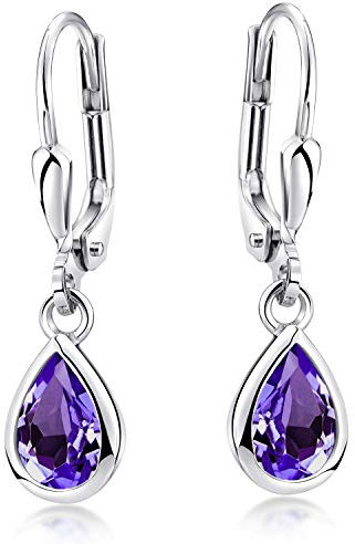 Materia Amethyst Ohrringe Silber 925 Tropfen lila SO-448-Lila