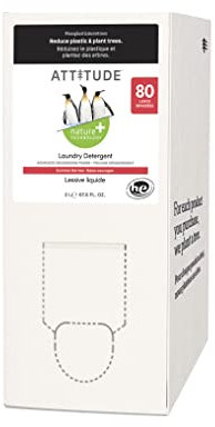 ATTITUDE Liquid Laundry Detergent Refill, EWG Verified, HE Compatible, Plant-Based & Vegan, Natural Laundry Soap, Summer Berries Scent, 80 Loads, 2 Liters