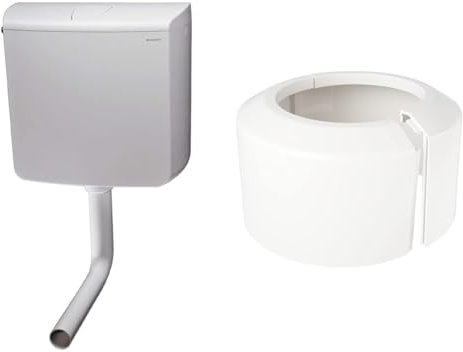 Geberit AP 110 tiefhängend 136613111 Spülkasten, weiß & Sanitop-Wingenroth 21770 5, Weiß Klapprosette für WC-Anschlussbogen