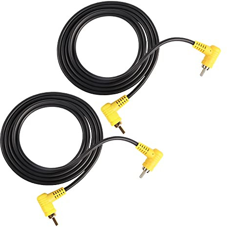 MEIRIYFA 1 cavo audio coassiale RCA maschio a 1 RCA maschio, 2 cavi audio RCA a RCA, angolo retto di 90 gradi per home theater, HDTV, subwoofer - 1,45 m