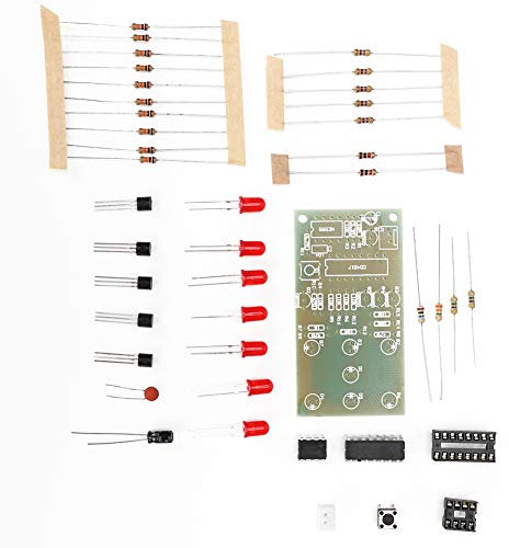 Spacnana Kit di Dadi Elettronici Fai-da-te, Kit di Dadi Elettronici 4,5~5 V NE555 CD4017 Kit di Dadi LED Fai-da-te per Set di Produzione Elettronica Divertente, Apprendimento e Istruzione