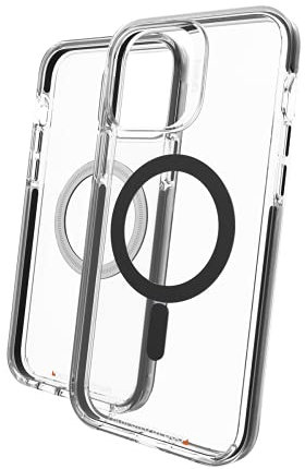 Gear4 Transparent Case for iPhone 13 PRO Compatible with Magsafe, Slim & Lightweight [13 FT D30 Impact Protection] Santa Cruz Snap Series, Clear/Black