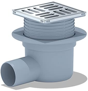 Belvit Bodenablauf Edelstahl Eck 100x100 mm DN50 | höhenverstellbar 106-131 mm