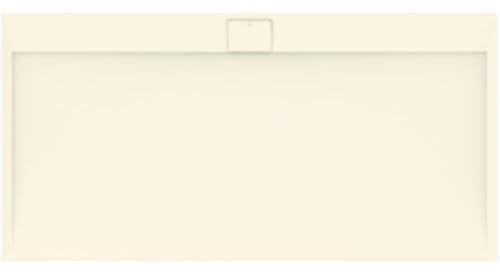 Ideal Standard - Ultra Flat S i.life, Piatto doccia rettangolare 200x100 in resina, Piletta di scarico lato lungo, Finitura opaca effetto pietra, Sabbia