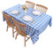 Kesfey Gingham Tablecloth Polyester 140x200cm Wipe Clean, Checkered Fabric Stain and Wrinkle Resistant Table Cloth for Dining Room and Outdoor Use, Rectangle Plaid Tablecloth(Sky Blue)