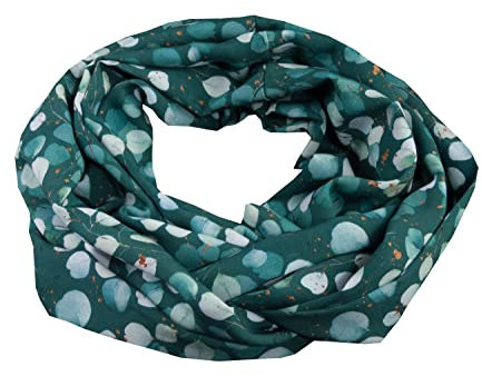 bettina bruder - Damen-Loop Schlauchschal Eukalyptus Blätter grün Grüntöne - 100% Viskose