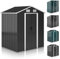 Jago® Abri de Jardin - 182×186×118cm, en Acier, Porte Coulissante, Résistant, Cadre Fondation, Toit Penché, Gris Foncé - Cabane Extérieur, pour Stockage et Outils
