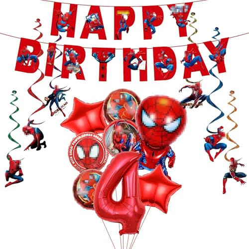 Spiderman Ballon Set, Luftballon 4 Geburtstag, Geburtstagsdeko Jungen 4 Jahre, Spiderman Folienballon, Folienballon Spiderman Geburtstag, Spiderman Geburtstagsdeko, Kindergeburtstag Deko 4 Jahre