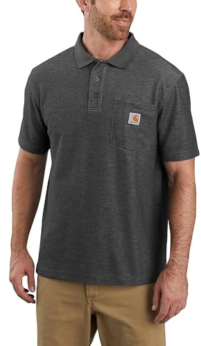 Carhartt Herren Loose Fit Midweight Short-Sleeve Pocket Polo Mittelschweres, kurzärmeliges Poloshirt mit Taschen und Taschen (1er Pack)