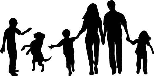 Rakelfix Familie mit Hund Aufkleber 30cm Motiv125 Heckscheiben Auto Aufkleber Sticker Kinder Hund Familie