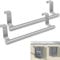Difistik 2Pcs Over Door Towel Rail, Kitchen Towel Rail Tea Towel Holders Stainless Steel Over the Door Towel Rail, Towel Holder for Cupboard Drawer Cabinet, Anti Slip Scratch Protecting Stripe