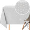 KP HOME PVC Wachstuchtischdecke Rechteckig 200x140 cm - Abwischbare Tischdecke Wasserdichtes für 6 Personen - Vinyl Tischtuch, Tischdecke Kunststoff, Grau mit weißem Sternenmuster