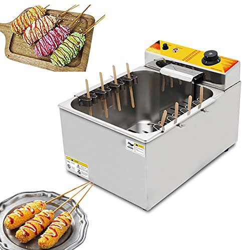 Commercial Electric Fryer, Hot Dog Sausage Frying Equipment with Thermostat, Suitable for Commercial, Convenience Stores