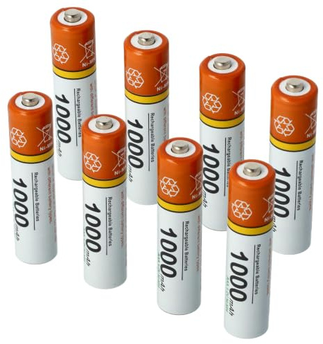 vhbw 8X AAA Micro Akku kompatibel mit Audioline BigTel 202 | 480 schnurlos Festnetz Telefon (1000 mAh, 1,2 V, NiMH)