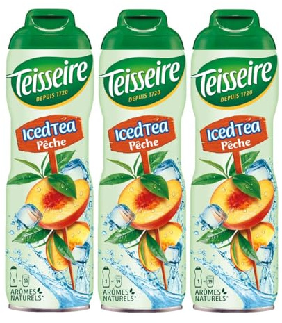 Teisseire Getränke-Sirup Pfirsich Tee 600ml - Sirup der genauso schmeckt wie die Frucht (3er Pack)