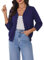 Gyabnw Damen V-Ausschnitt Kurz Strickjacke Damen Cardigan Lange Ärmel Herbst