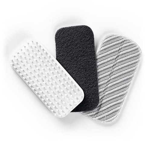 CLEANmaxx 3 Verschiedene Aufsätze | Reinigungsaufsätze zum mühelosen Putzen und Polieren | Mit Klettverschluss einfach wechselbar | Für alle Oberflächen [Scheuer-, Mikrofaser- Pads]