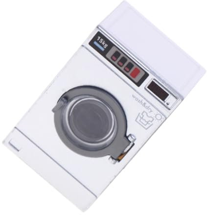 HAWILLOSCH Mini Washing Machine Model Miniature Furniture Toys Tiny Laundry Decoration Minihouse Laundry Machine Pretend Playset Toys Mini House Accessory Washer Cake Topper Toys Plastic