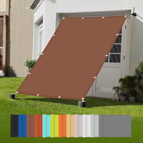 Balkonverkleidung, Plane nach maß mit ösen, für Gewächshaus Pflanzen Terrasse HüHnerstall Schwimmbäder, markise Reißfest, Viele Größe und Farben, Kaffeefarbe, 1.5x4.5m