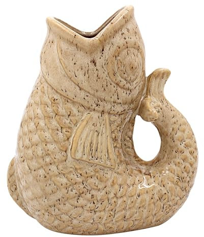 Lesser & Pavey Fish Jug Vase 17cm | Ceramic or Glass for Kitchen Use | Beautiful Cream or Milk Jug for Daily Needs | Versatile Water Jug for Home Decoration