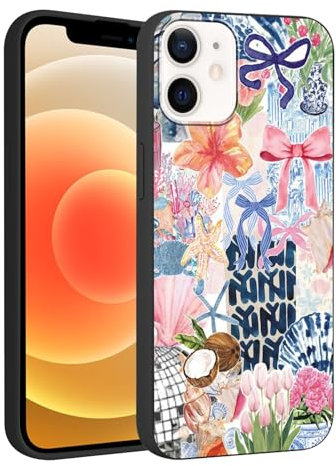 Knrlqim Handyhülle für iPhone 12 / iPhone 12 Pro Hülle 6.1, Aesthetic Muster Design Weiche TPU Silikon Ultra Dünn Schutzhülle Kratzfeste Stoßfest Bumper Case für Mädchen, Mehrfarbige Collage