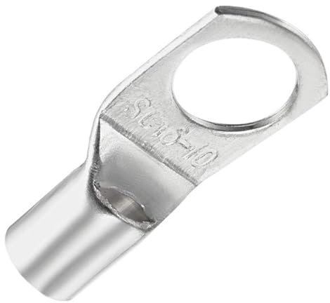 TOP-VIGOR 10Pcs 6 AWG Copper Wire Lug SC16-10, Crimp Ring Terminals Cable Lugs Bolt Hole, Battery Cable Ends Eyelets Connectors for Car Boat Auto Electrical Use