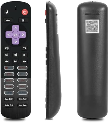 Ersatz-Fernbedienung für Roku TV, keine Batterien erforderlich, mit USB-C-Ladung, kompatibel mit TCL, Hisense, Onn & Philips (inkl. Hülle, ohne Stick/Box) (1XROKU)