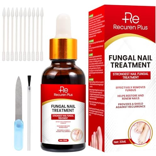 Extra Strength Nail Repair Treatment: Restores the Appearance of Damaged, Cracked & Discoloured Nails | Contains Tea Tree Oil – Complete Care Kit with Brush, Swabs & File