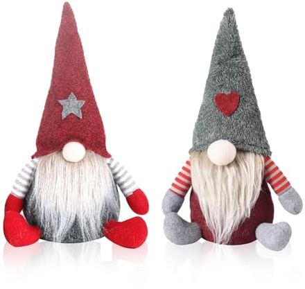 JAADU Weihnachten Deko Wichtel, 2 Stück weihnachtswichtel, Skandinavischer Zwerg Weihnachten Deko, für Weihnachten, Kamine, Büro, Weihnachtsparty Dekoration