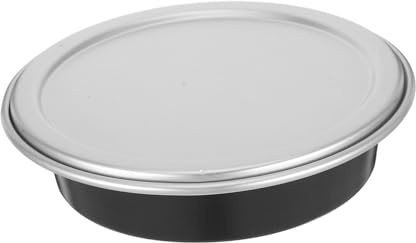 IWOWHERO Aluminum Alloy Round Pizza Baking Pan with Lid Deep Crisper Tray for Oven Quick Heat Conduction Multifunctional Steam Bake Serve Kitchen Restaurant