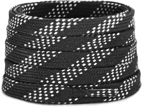 Lacesgian Cordones encerados 4mm para patines – Alta resistencia con puntas moldeadas recambio para hockey y botas(Black, 96/240cm)
