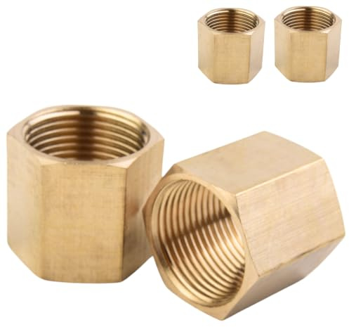 4 unidades Manguito Hexagonal Hembra-Hembra 3/4 BSP en Latón Macizo Pared Gruesa para Instalaciones Hidráulicas, Aire Comprimido, Riego y Redes de Agua