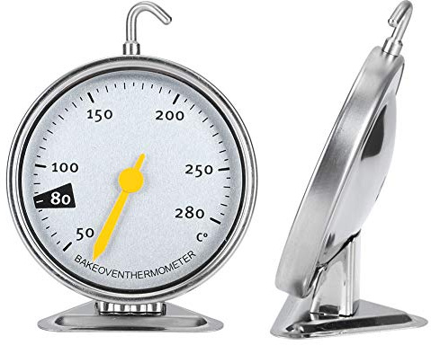 Vistreck Thermomètre de Four en Acier Inoxydable avec Grand Cadran et Crochet, Mesure 50-280 ℃ pour une Cuisson Précise