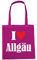Reifen-Markt Tasche I Love Allgäu Größe 38x42 Farbe Pink Druck Weiss