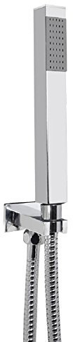 Square Pencil Hand Held Mixer Shower Head Universal Easy Clean Chrome Handset