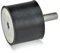 Ganter Normelemente GN 351-50-40-M10-ES-55 351-50-40-M10-ES-55-Gummipuffer, schwarz, Gewinde: M10 Durchmesser: 50mm, 5 Stück