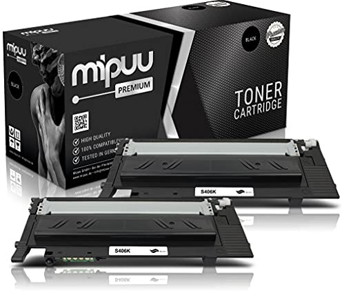 Mipuu Toner kompatibel mit Samsung CLT-K406S (Schwarz, 2er-Pack) für CLP-360 CLP-365 CLX-3305 CLX-3300 CLX-3305fn CLX-3305fw CLX-3305w Xpress C460w C460fw