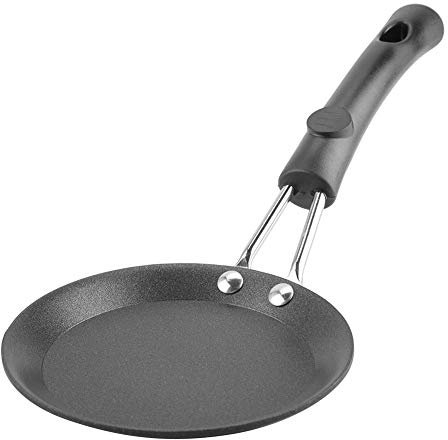 12cm Mini Round Frying Pan for Frying Eggs, Egg Pan Poached Egg Model Household Skillet Small Wok Kitchen Cooker Kitchen Cookware Household Small, Black (Electric Wood Handle)