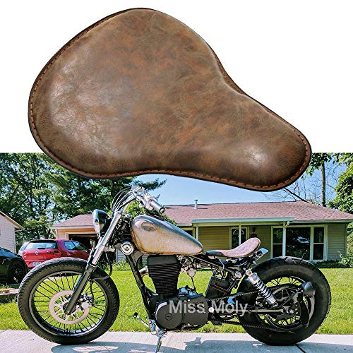 Retro Motorcycle Leather Seat Pad Saddle Solo Seat for Sportster Chopper Bobber